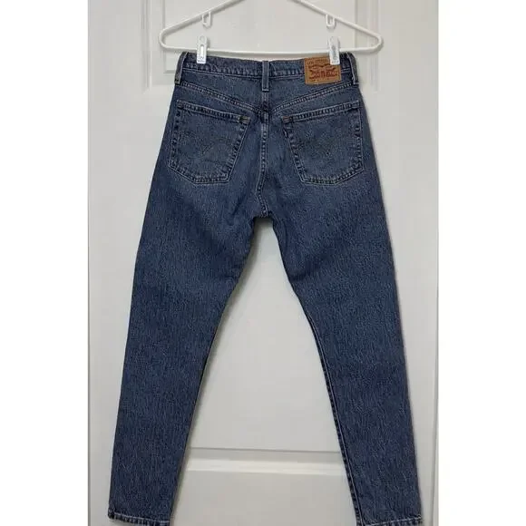 Levi’s 501 Skinny Jeans Women’s W25 L30 Blue Button Fly High Rise Denim - Picture 3 of 8